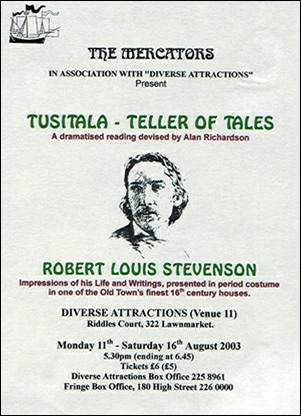 Flyer for Tusitala - Teller of Tales