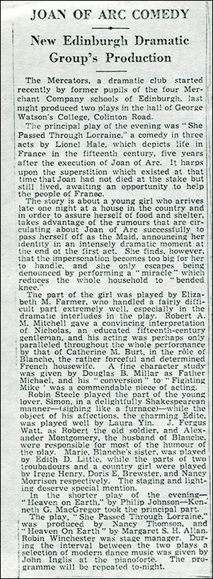 Newspaper review of March 1037 production