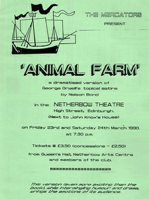 Flyer for "Animal Farm"