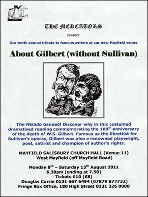 Flyer for About Gilbert (Without Sullivan)